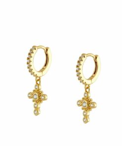 Pendientes Aros ASTI CRUZ SEIS CIRCONITAS (UNIDAD)