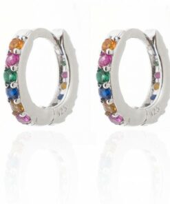 Alternative view of Pendientes Aros ASTI MULTICOLOR PLATA (UNIDAD)