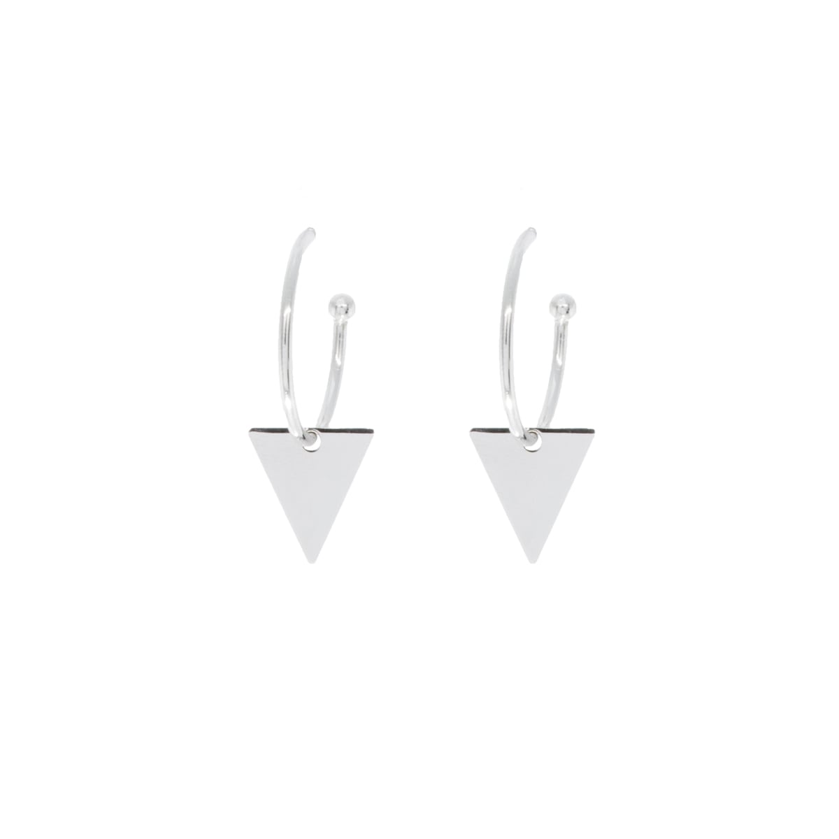 Pendientes Aros COSENZA TRIANGULO PLATA - La Victoria Joyas