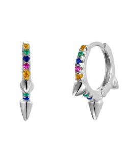Pendientes Aros ASTI PINCHO MULTICOLOR PLATA (UNIDAD)