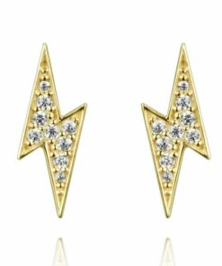 Pendientes mini BARI RAYO CIRCONITA ORO (UNIDAD)