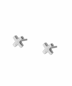 Pendientes mini BARI "X" PLATA (UNIDAD)