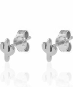 Pendientes mini BARI CACTUS PLATA (UNIDAD)