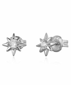 Pendientes mini BARI ESTRELLA CIRCONITA PLATA (UNIDAD)