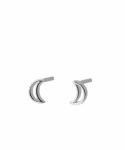 Pendientes mini BARI LUNA CALADA PLATA (UNIDAD)