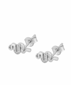 Pendientes mini BARI SERPIENTE CIRCONITA PLATA (UNIDAD)