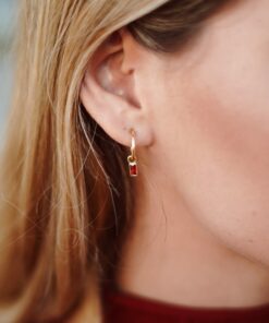 Alternative view of Pendientes Aros BOLONIA ROJO