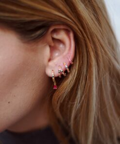 Alternative view of Pendientes Aros ASTI MULTICOLOR ORO (UNIDAD)