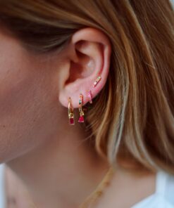 Alternative view of Pendientes mini BARI  BARRA MULTICOLOR (UNIDAD)