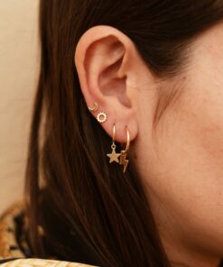 Alternative view of Pendientes mini BARI SOL ORO (UNIDAD)