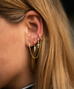 Alternative view of Pendientes Aros ASTI CRUZ CIRCONITA ORO (UNIDAD)