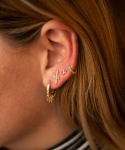 Alternative view of Pendientes mini BARI RAYO MULTICOLOR ORO (UNIDAD)