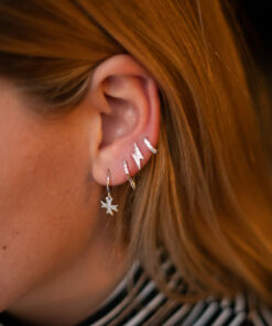 Alternative view of Pendientes mini BARI RAYO CIRCONITA PLATA (UNIDAD)