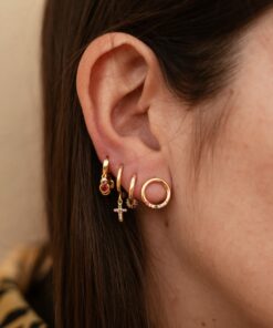 Alternative view of Pendientes CIRCULO MULTICOLOR ORO