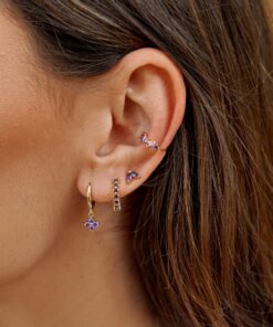 Alternative view of Pendientes Aros ASTI FLOR LILA (UNIDAD)