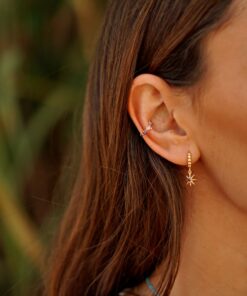 Alternative view of Pendientes Aros ASTI ESTRELLA LILA (UNIDAD)