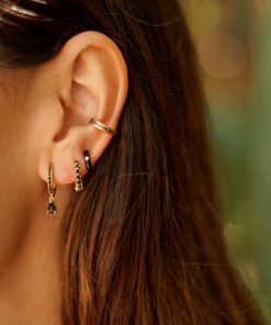 Alternative view of Pendientes Aros ASTI ESPEJO NEGRO (UNIDAD)