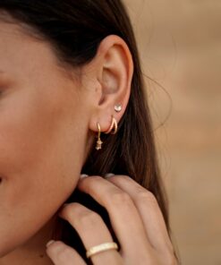 Alternative view of Pendientes mini BARI HOJA CIRCONITA (UNIDAD)