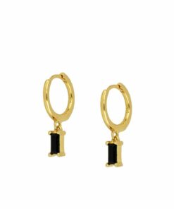 Pendientes Aros ASTI RECTANGULO NEGRO (UNIDAD)