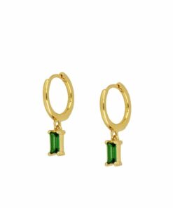 Pendientes Aros ASTI RECTANGULO VERDE (UNIDAD)