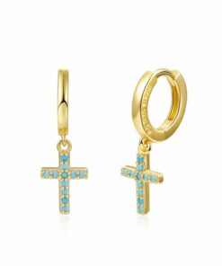 Pendientes Aros ASTI CRUZ TURQUESA (UNIDAD)