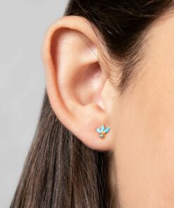 Alternative view of Pendientes mini BARI FLOR HOJAS LILA (UNIDAD)