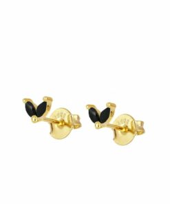 Pendientes mini BARI HOJA NEGRO (UNIDAD)