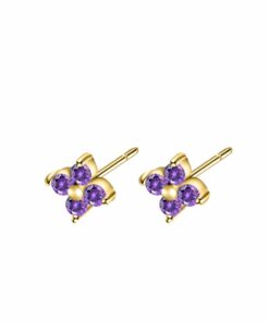 Pendientes mini BARI FLOR LILA (UNIDAD)
