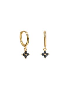 Pendientes Aros ASTI FLOR NEGRO (UNIDAD)