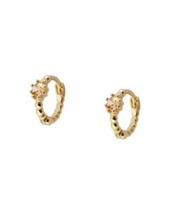 Pendientes Aros ASTI BOLITAS CHAMPAGNE (UNIDAD)