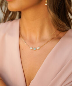 Alternative view of Collar ROCHE ESLABÓN AGUAMARINA