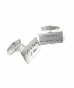 Alternative view of Gemelos plata RECTANGULAR PERSONALIZADOS