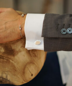 Alternative view of Gemelos plata OVALES PERSONALIZADOS