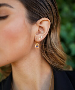 Alternative view of Pendientes aros SABIK ÁGATA AZUL