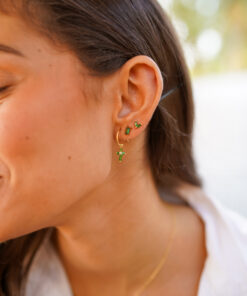 Alternative view of Pendientes aros SHAM ÁGATA VERDE