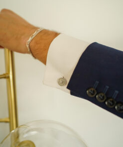 Alternative view of Gemelos plata BOTÓN CRISTAL