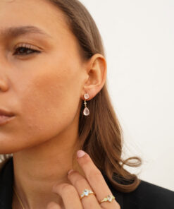 Alternative view of Pendientes MAGNO CUARZO ROSA