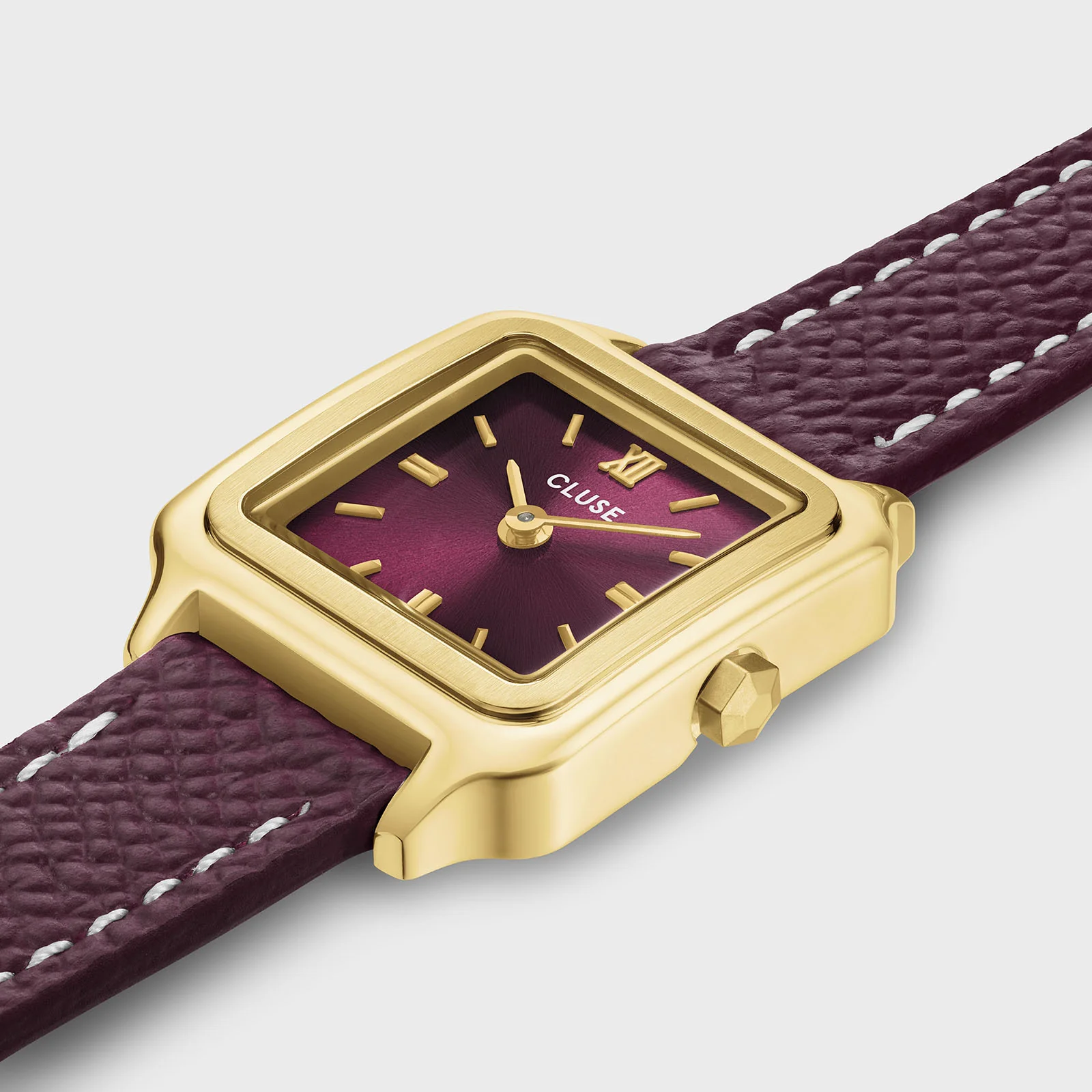 Reloj CLUSE Gracieuse Mini Watch Double Leather, Wine, Gold Colour - Imagen 3