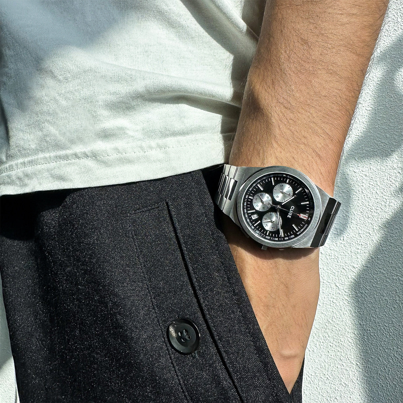 Reloj CLUSE Vigoureux Chrono Watch Steel, Black, Silver Colour - Imagen 4