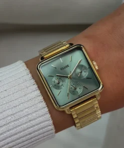 Alternative view of Reloj CLUSE La Tétragone Multifunction Watch Steel, Sage Green, Gold Colour
