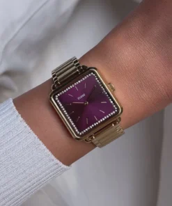 Alternative view of Reloj CLUSE La Tétragone Watch Steel, Wine stones, Gold Colour