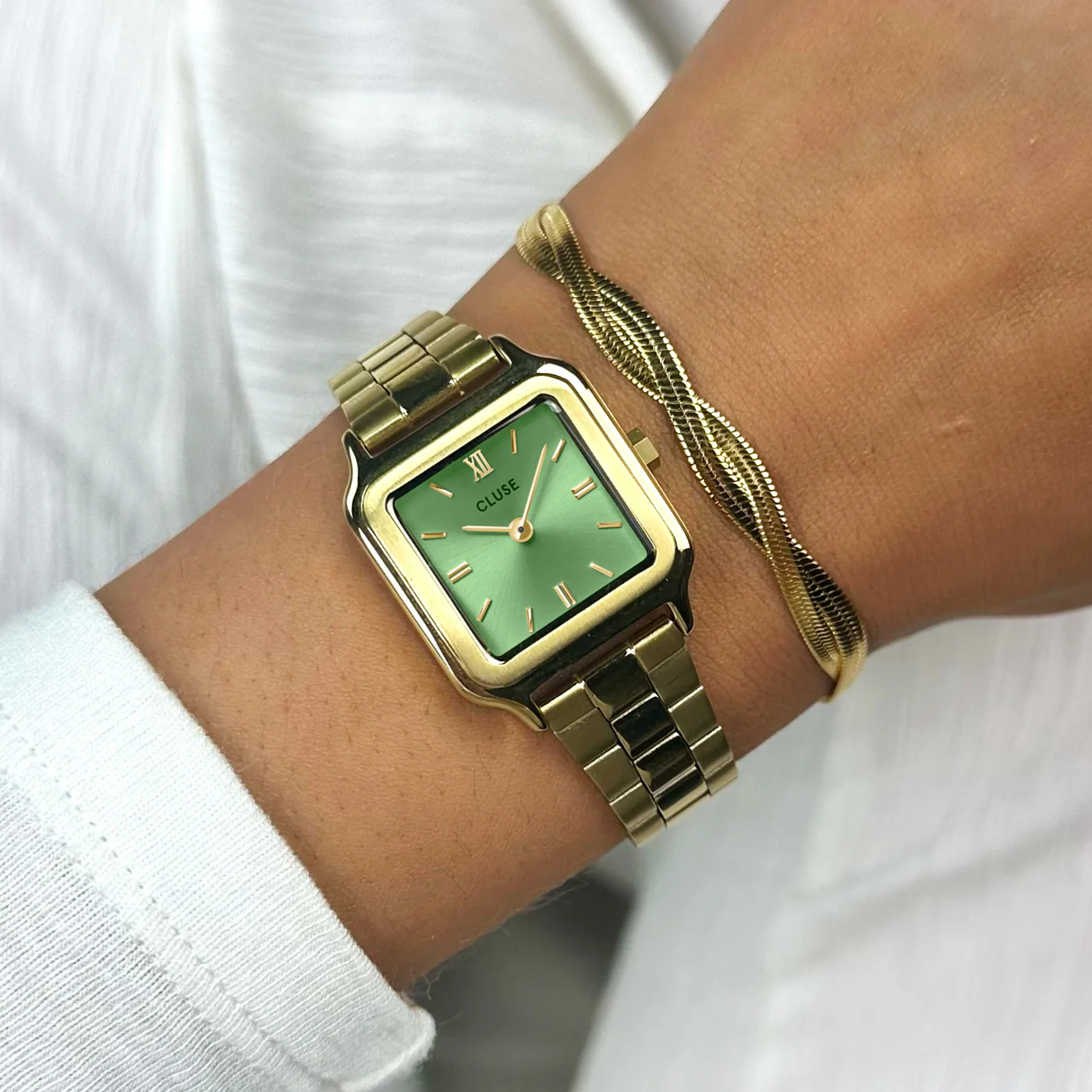 Reloj CLUSE Gracieuse Petite Watch Steel, Light Green, Gold Colour - Imagen 2