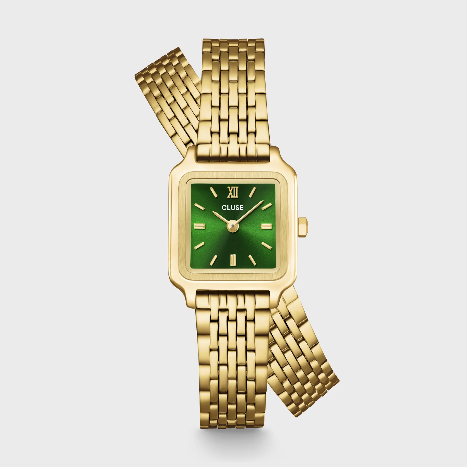 Reloj CLUSE Gracieuse Mini Watch Double Steel, Forest Green, Gold Colour
