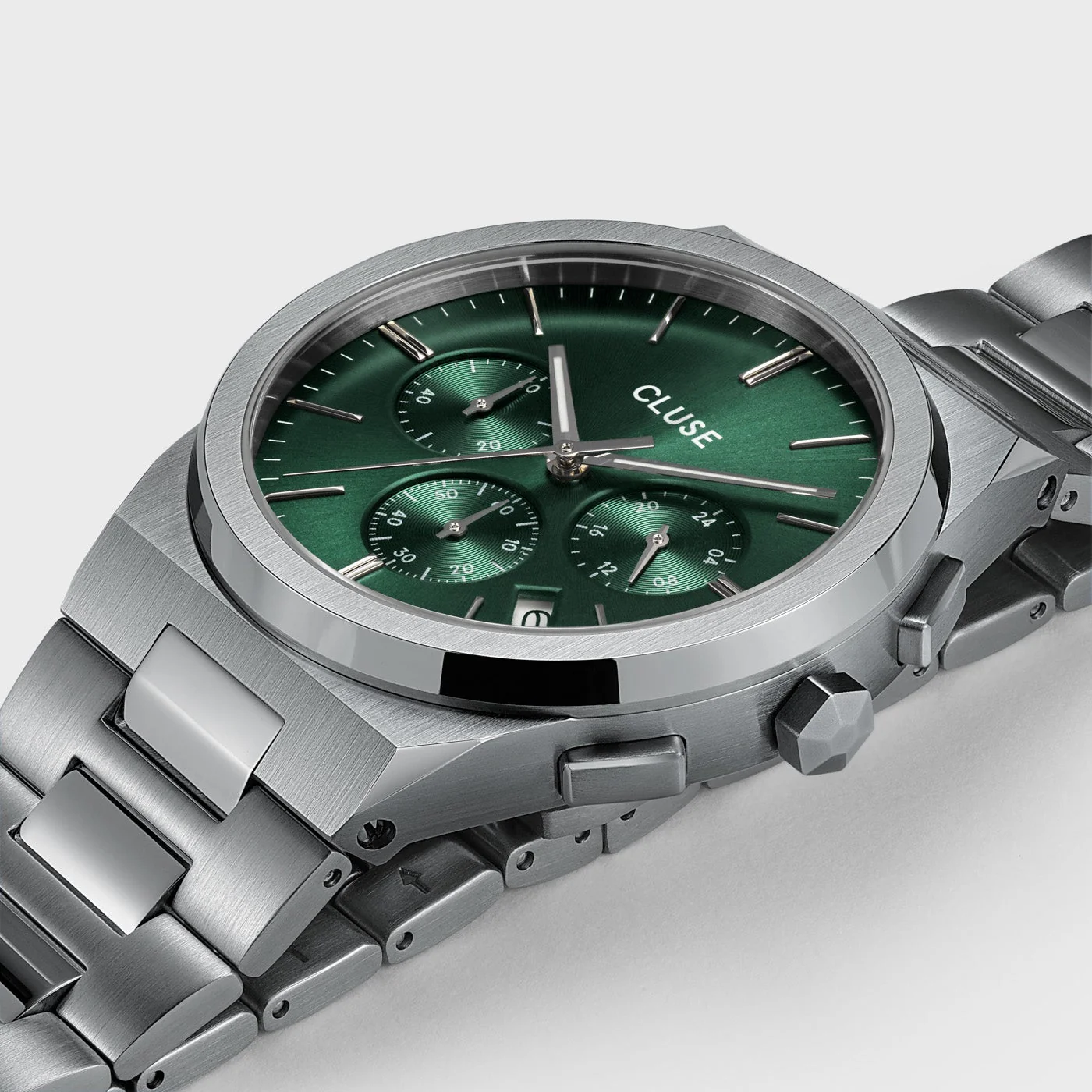 Reloj CLUSE Vigoureux Chrono Watch Steel, Green, Silver Colour - Imagen 4