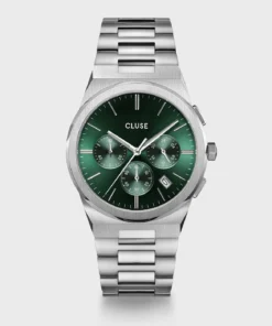 Reloj CLUSE Vigoureux Chrono Watch Steel, Green, Silver Colour
