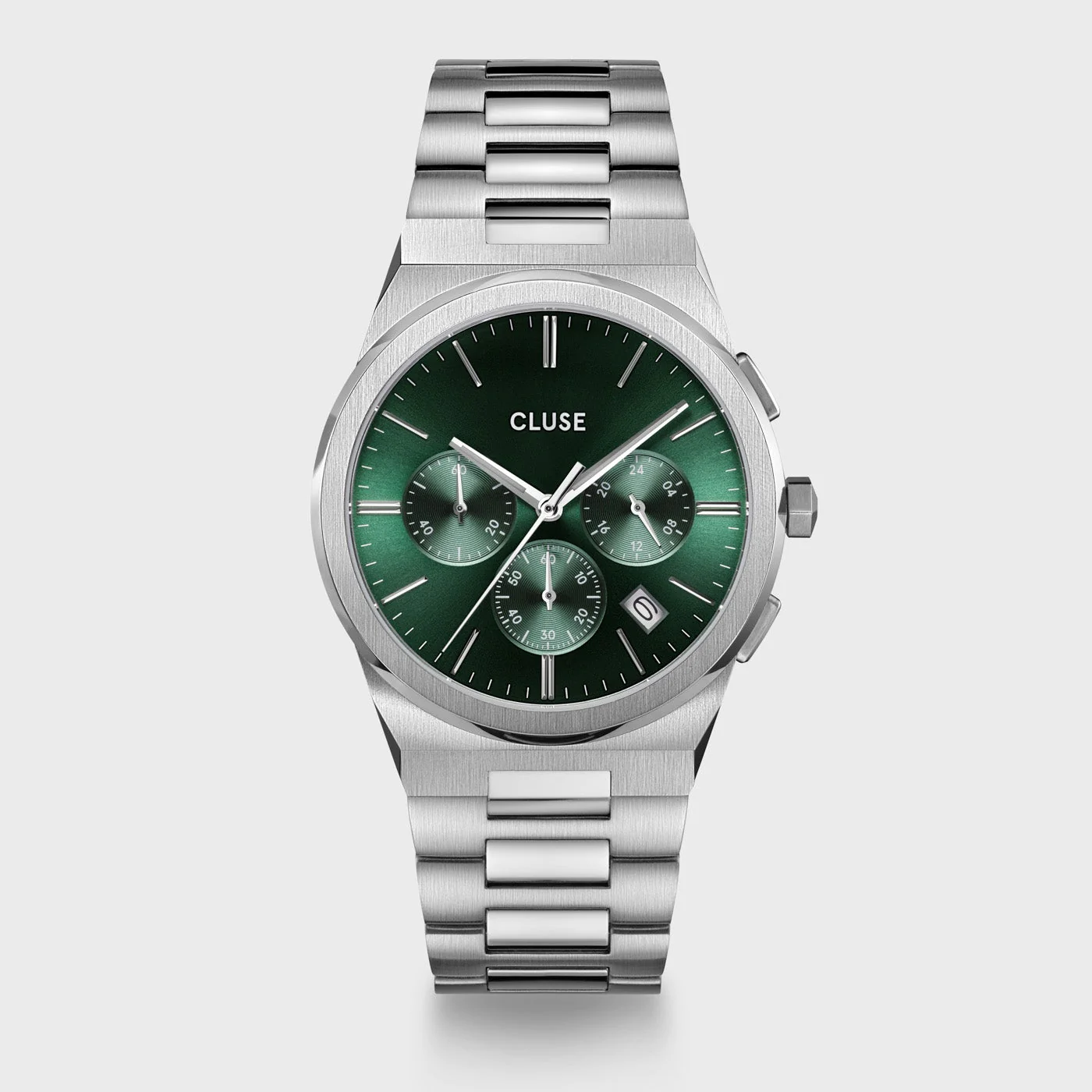 Reloj CLUSE Vigoureux Chrono Watch Steel, Green, Silver Colour