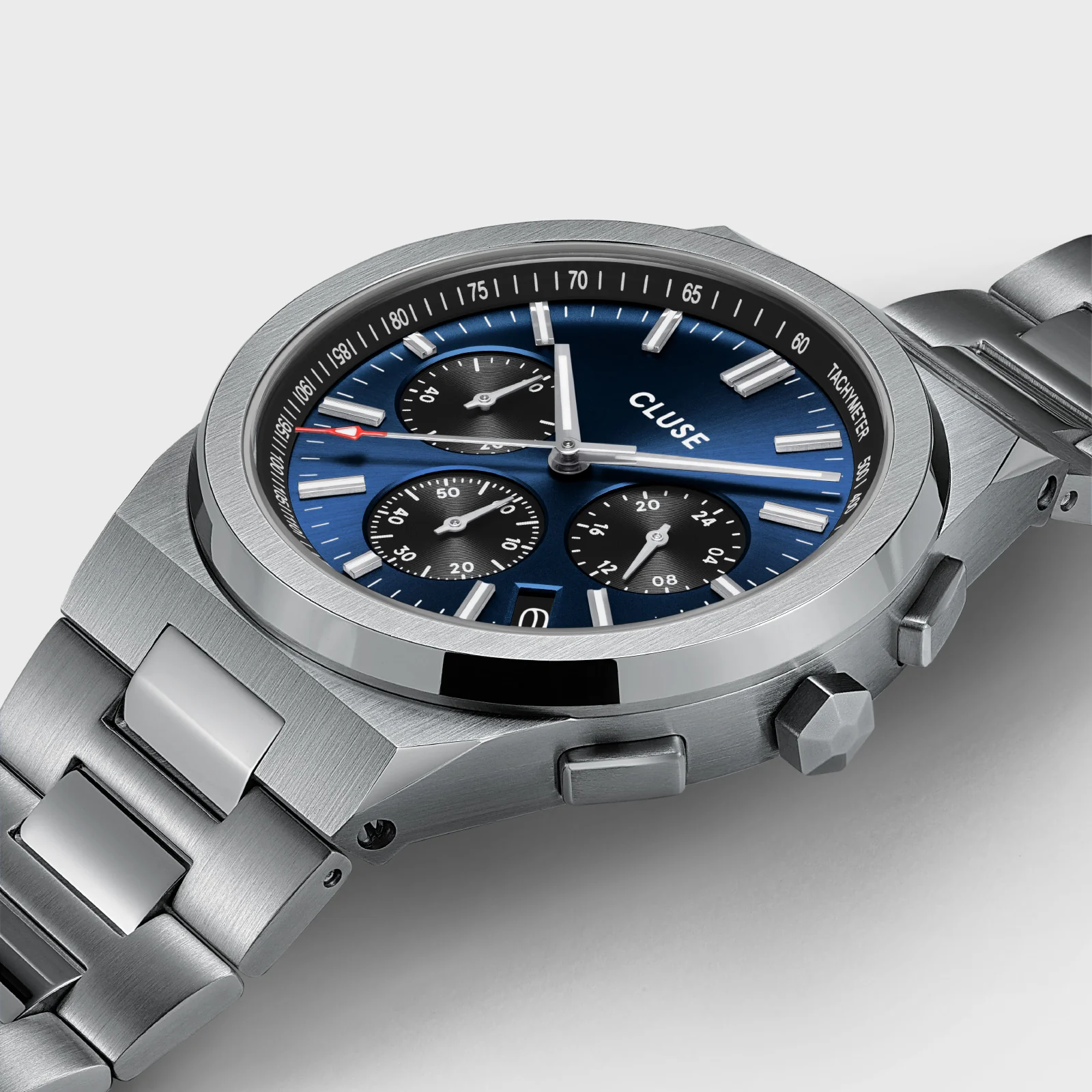 Reloj CLUSE Vigoureux Chrono Watch Steel, Dark Blue, Silver Colour - Imagen 3