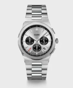 Reloj CLUSE Vigoureux Chrono Watch Steel, Black, Full Silver Colour