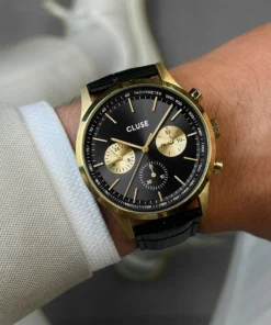 Alternative view of Reloj CLUSE Anthéor Multifunction Watch Leather, Full Black, Gold Colour