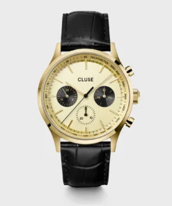 Reloj CLUSE Anthéor Multifunction Watch Leather, Black, Gold Colour